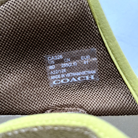 NWOB COACH Sport Slide Size 8 Rubber Pool Beach CA326 Brown Green Leather - Picture 10 of 10